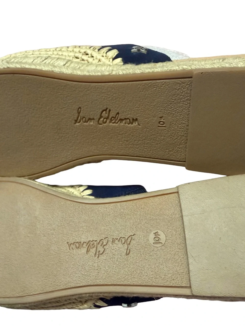 Sam Edelman Austin Navy Suede Espadrille Clogs- Size 10.5